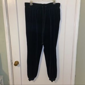 F21 Black Velvet Joggers/Sweatpants